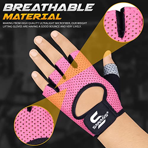 SAWANS Workout Gloves for Men and Women Weight Lifting Gloves Gym Fitness Exercise Cycling Pull ups Microfiber Lightweight...