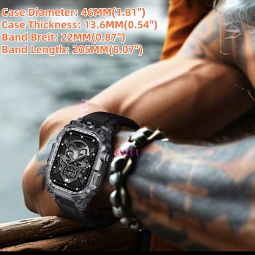 Desong Military Smart Watch for Men (Make/Answer Call), 2.01" HD Screen Smartwatches for Android and iPhone,Long Time Stan...