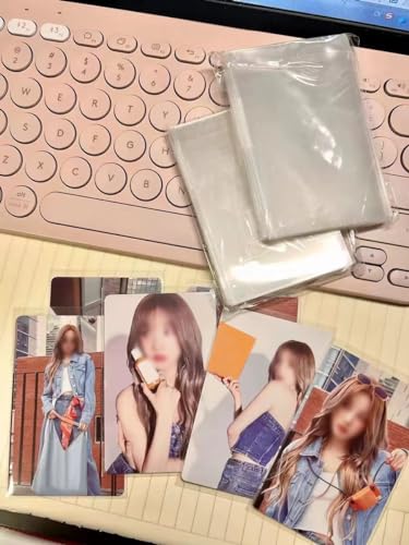 100 Pcs photocard Sleeves, 57x88mm Ultra Clear and Thick Sleeves Idol Photo Cards Protector Trading Cards Shield Cover