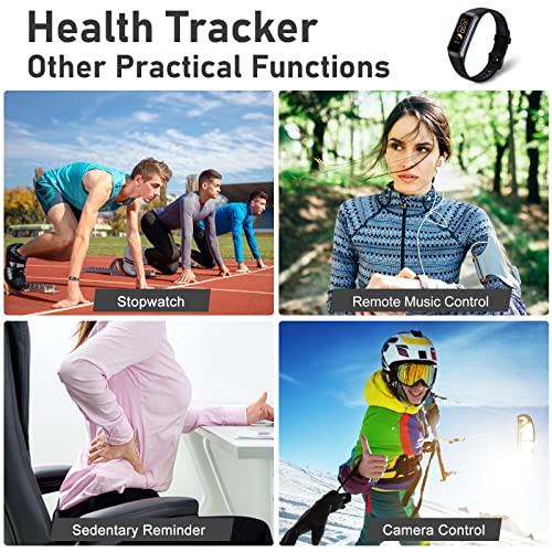 Fitness Tracker with Step Counter/Calories/Stopwatch, Activity Tracker, Health Tracker with Heart Rate Monitor, Sleep Trac...