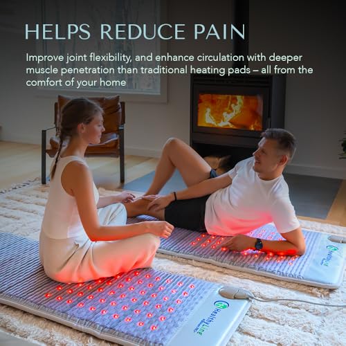 HealthyLine Platinum Far Infrared Heating Pad - Full Body Mat for Back Pain - Natural Crystal Gemstones - Auto Shut Off - ...