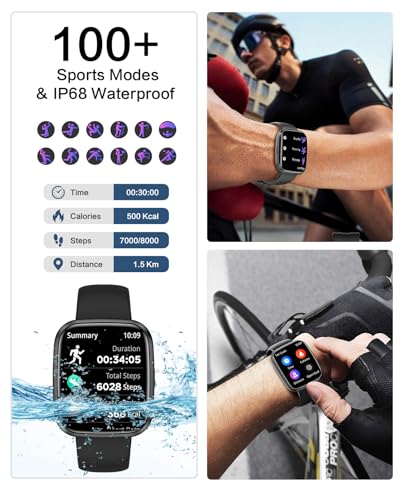 Smart Watches for Men/Women, 1.75" Bluetooth Call, AI Voice Smartwatch, 24/7 Heart Rate Monitor, Blood Pressure/SpO2/Sleep...