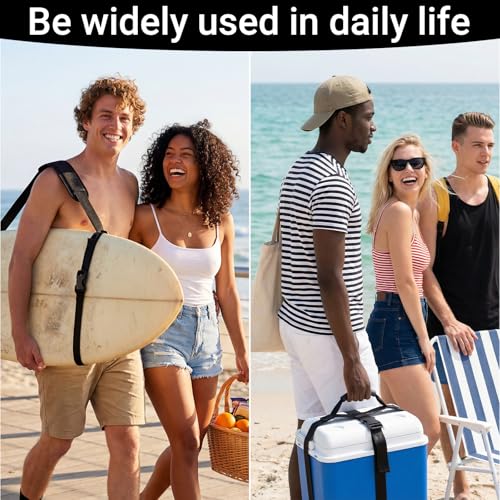 Hokoad 3 Pack Adjustable Carrying Straps Set Includes 1 Box Carrying Strap with Handle, 2 Shoulder Straps for Folding Chai...