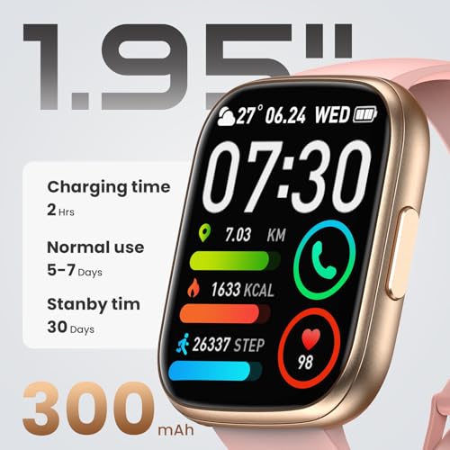 Smart Watch for Men Women (Answer/Make Call), 1.95" Touch Screen Fitness Tracker with Heart Rate/Sleep Monitor, IP68 Water...