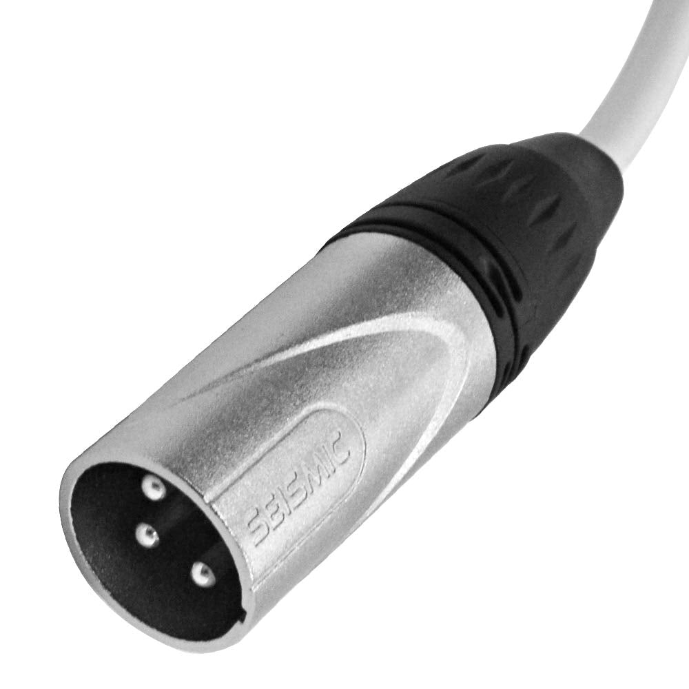 Seismic Audio - Satrxl-M3White-6Pack - 6 Pack Of 3 Foot White Xlr Male To 1/4 Inch Trs Patch Cables- 3 Professional Audio Balan