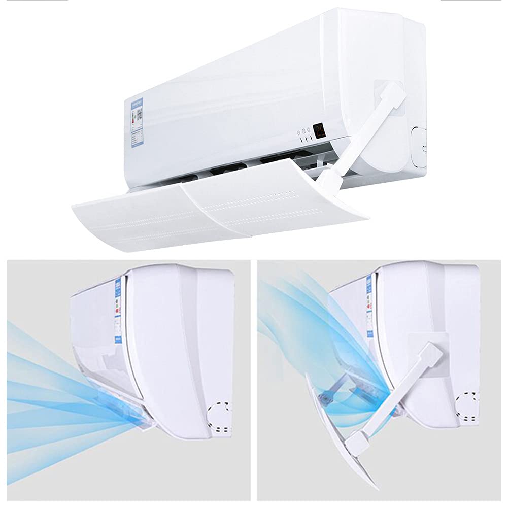 Retractable Air Conditioner Air Deflector, Universal Adjustable Air Conditioning Deflector Air Diverter Cover Telescopic Anti-Wi