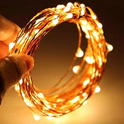 Sanniu Fairy Lights, 2 Pack Mini Battery Operated Copper Wire Starry String Lights, 5m/16ft, Warm White, Indoor/Outdoor Decoration