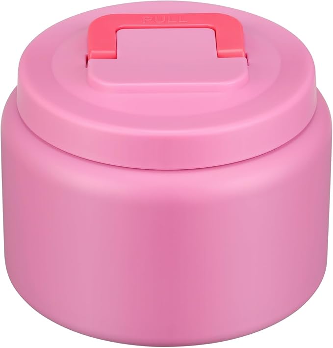 PIQUEBAR 8oz Kids Thermo for Hot Food,Small Lunch Thermos Food Container Stainless Steel,Easy Open Wide Mouth Thermo for Hot Cold Food for Preschool Travel (Pure Pink)