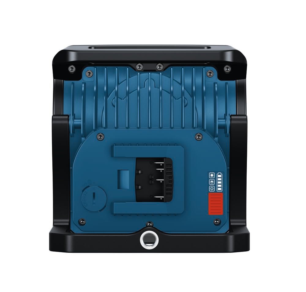 Bosch GLI18V-4000CN 18V Bluetooth LED Floodlight, 4000 Lumens, Remote Control, Black, Durable Metal Body, Adjustable Brightness