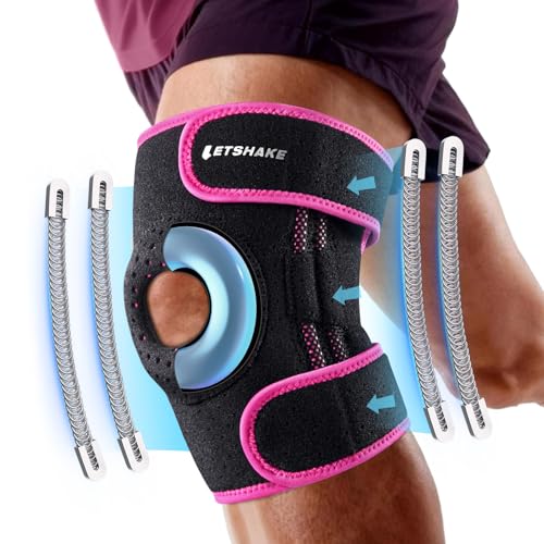 LETSHAKE Knee Brace for Women & Men, Knee Pain Relief with 1.5X Springs Side Stabilizers & Patella Gel Pads Maximum Knee S...
