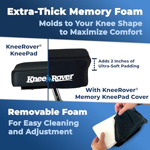 KneeRover Memory Pad Knee Scooter Pad Cover Cushion - Knee Rover Pad Accessory Features Removable Cover and Comfortable Me...