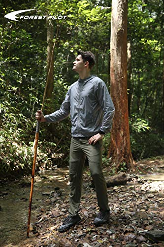 FOREST PILOT 3pc Detachable Fir Wood Walking Stick for Hiking with Compass 55 Inches - with Animal Carving - Soft Hand Str...