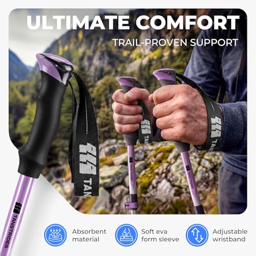 TANSTRIDER Collapsible Hiking Poles Folding Trekking Poles Walking Stick Lightweight Aluminum Hiking Gear with Metal Quick...