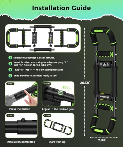 RENRUI Twister Arm Trainer, Chest Workout Equipment for Men & Women Adjustable 5 Resistance Levels (40-130 lbs), Ergonomic...