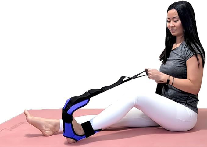 Yaghzu Foot and Calf Stretcher - Stretching Strap for Plantar Fasciitis, Achilles Tendonitis, Heel Spurs, Foot Drop, & Ham...