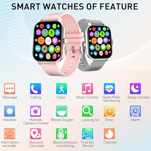 OICIIDO Smart Watch, 1.83" Upgraded Full Touchscreen Smart Watch for Android iPhones with Heart Rate Blood Pressure Monito...