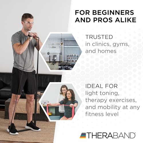 THERABAND Professional Resistance Band, Black Level 5 Special Heavy, 5 ft Exercise Band for Physical Therapy, Strength Tra...
