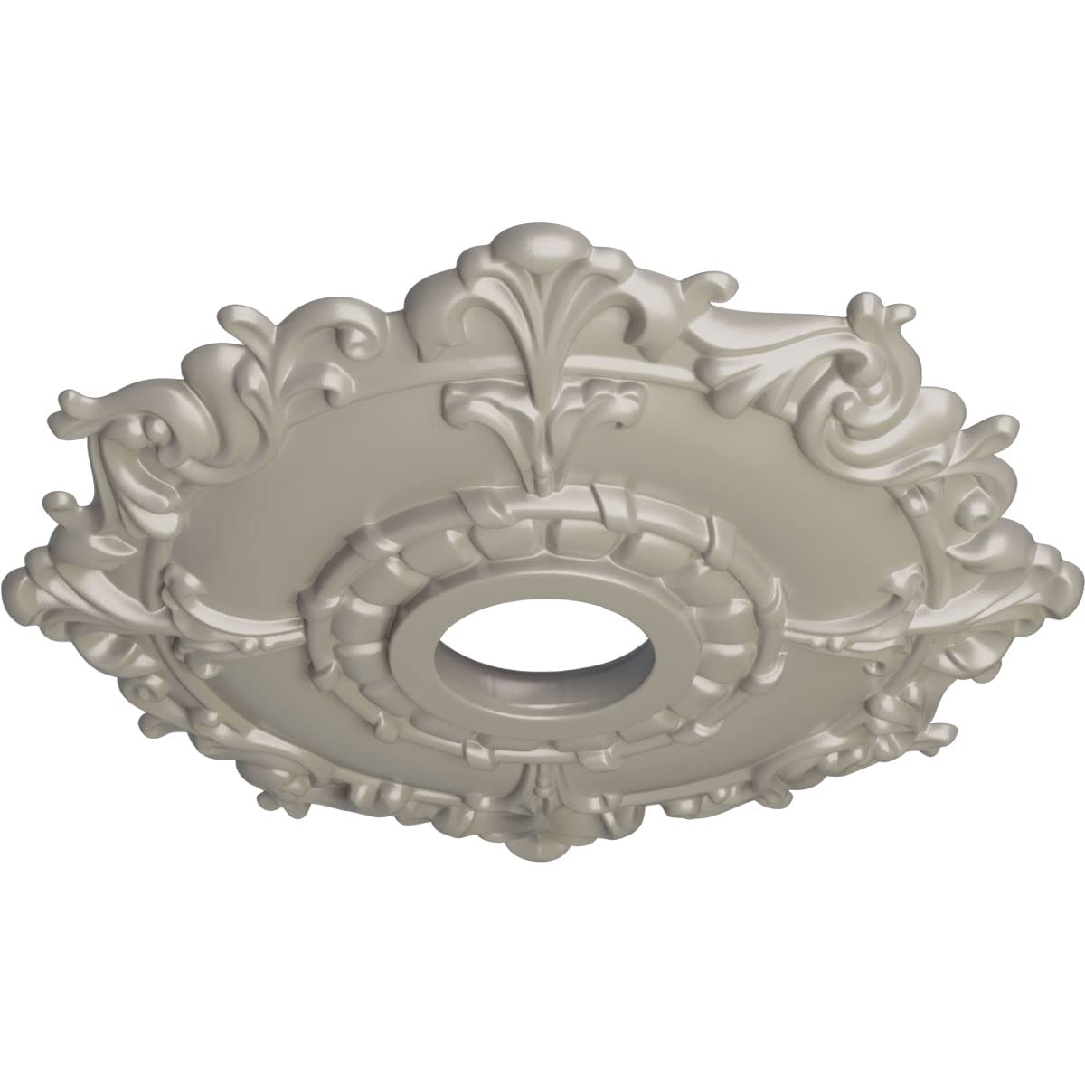 Ekena Millwork Cm18Rlpws Riley Ceiling Medallion, Pearl White