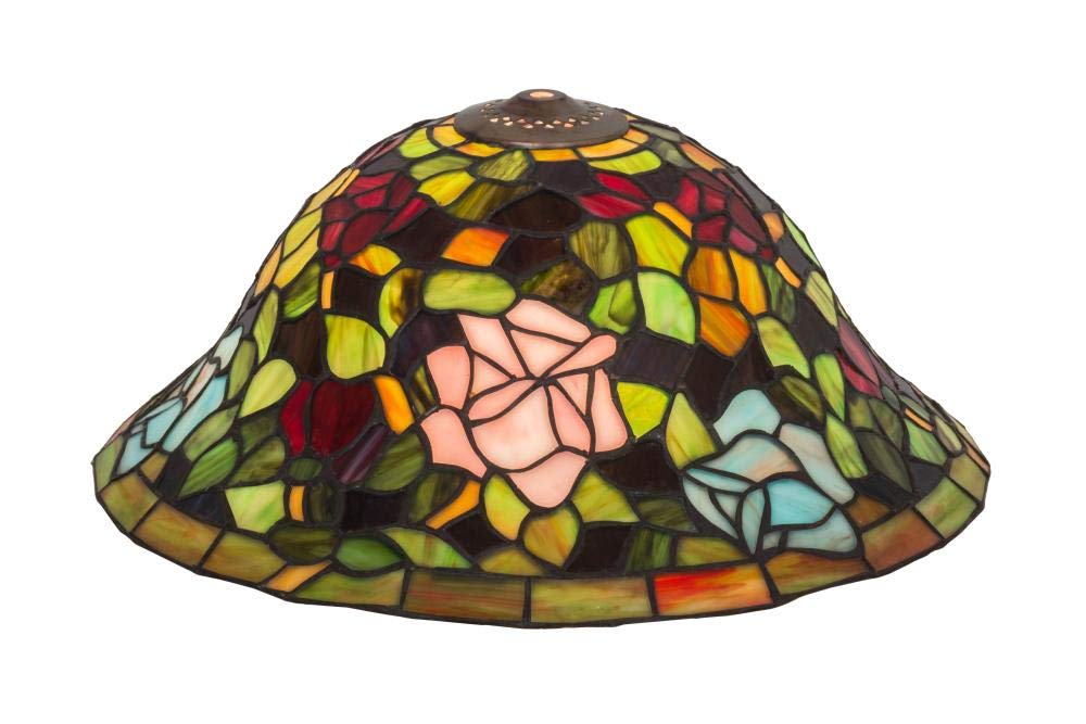 Meyda Tiffany Transitional Shade, Model 10689, Metal, 16 inches, Burgundy Pink Purple/Blue Finish