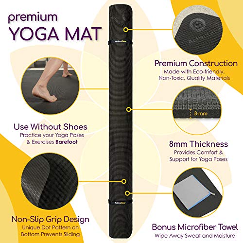 Large Yoga Mat 6'x4'x8mm Extra Thick, Durable, Eco-Friendly, Non-Slip & Odorless Barefoot Exercise and Premium Fitness Hom...