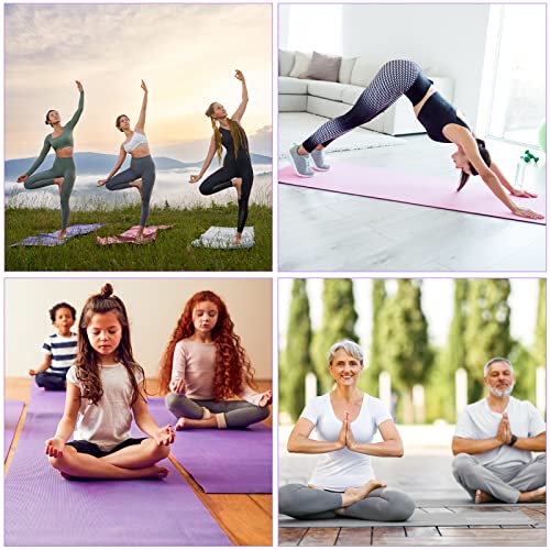 24 Pcs 3 mm Thick Yoga Mat Bulk, Exercise Workout Non Slip Fitness Pad for Women Kids Gym Home Yoga Pilates, Reliable Stur...