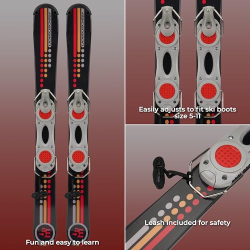 5th Element 99cm Ski Blades, Ski Boards, Snowblades | Adjustable Non-Release Bindings -Twin Tip Freestyle Mini Skis Short ...