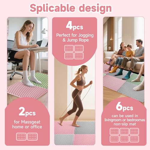 Foot Massage Acupressure Mat, Portable Silicone Reflexology Pad, Moderate Hardness Pressure Point Mat, Anti-Fatigue Mat, C...