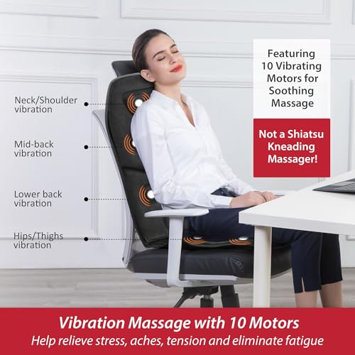 COMFIER Back Massager for Chair – Upgraded Vibration Chair Massager, Deep Tissue Back Massager for Pain Relief, Massage Ch...