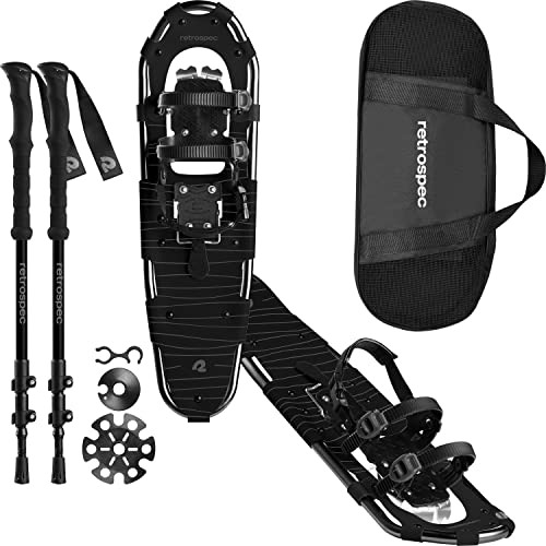 Retrospec Drifter Snowshoes & Trekking Poles Bundle with Adjustable Bindings - Lightweight Aluminum Snow Shoes for Women &...