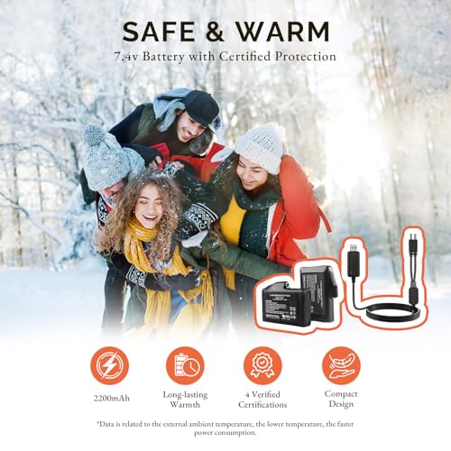 SAVIOR HEAT Heated Gloves for Men Women, 7.4v 2200mah Electric Rechargeable Battery Powered Warm Gloves, Up to 8 Hours for...