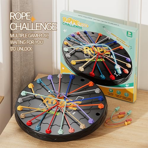 lartoys Rope Untangling Puzzle Game, Educational Strategy Board Game for Kids & Adults, Family Travel Party Games with Mul...