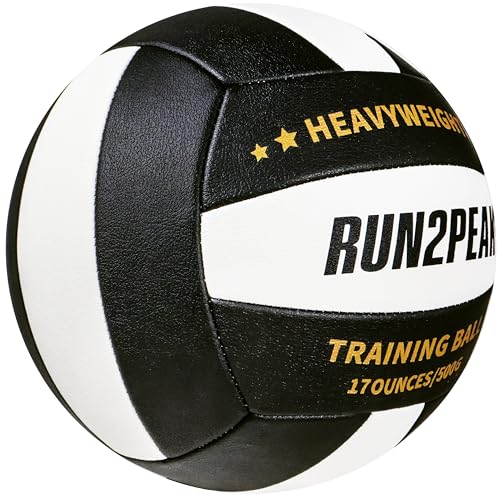RUN2PEAK Setter Training Volleyball Official Size 5 Volleyballs Heavy Weight Ball PU Practice Volley Balls for Indoor Rebo...