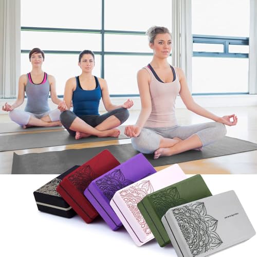 nuveti Yoga Blocks Set of 2, High Density Yoga Brick Foam Blocks to Improve Strength, Flexibility and Balance Brick Foam B...