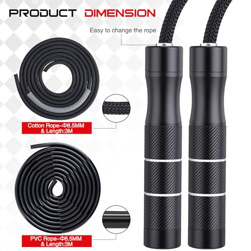 Gemscream Weighted Jump Rope for Men and Women 1 LB Ball Bearing Rapid Speed Skipping Rope for Workout Fitness Exercise Al...