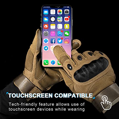 MVPTOO Motorcycle Tactical Gloves for Men - Touchscreen, Hard Shell & Palm Padding for Airsoft Paintball Hunting Hiking Ca...