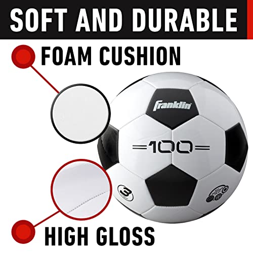 Franklin Sports Soccer Balls - Youth & Adult - Sizes 3, 4 & 5 - Single & Bulk Packs - Black & White