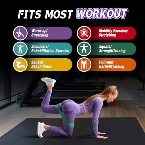 4-Level Resistance Bands Set for Pull Up Assistance, Home Gym - Elastic Silicone Exercise Bands for Physical Therapy, Stre...