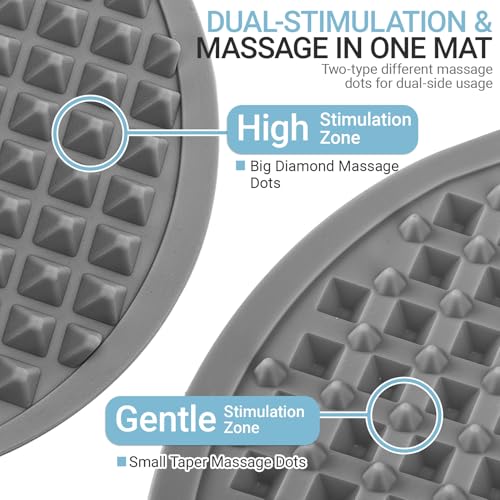 GEENOA Silicone Foot Massage Mat with Dual-Side Usage, Extra-Large Reflexology Mat for Feet Relaxation, Portable Foot Acup...