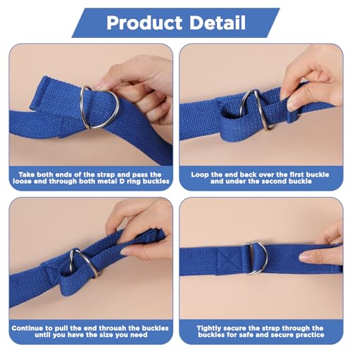 JOUTYFOR 10 Pcs 8ft Yoga Strap for Stretching Bulk with Adjustable Metal D Ring Buckle Loop Exercise Band Stretching Belt ...