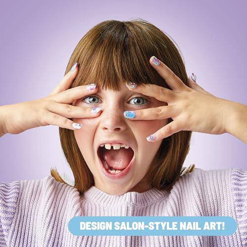 Claire's Kids Nail Art Kit, 67-Piece Airbrush Glitter Salon Nail Charms & Accessories Set, Polish, Press-On Nails, Sticker...