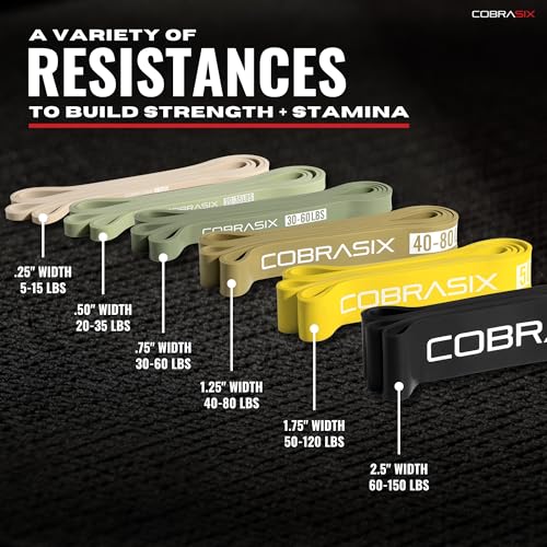 COBRASIX Resistance Bands | Long Resistance Bands for Working Out | Pull-Up Bands for Strength Training, Physical Therapy,...