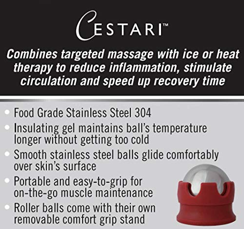 Massage Roller Ball - Stainless Steel Gel Balls for Heat + Ice Therapy - Back, Shoulder, Calf, Foot Massager with Heat or ...