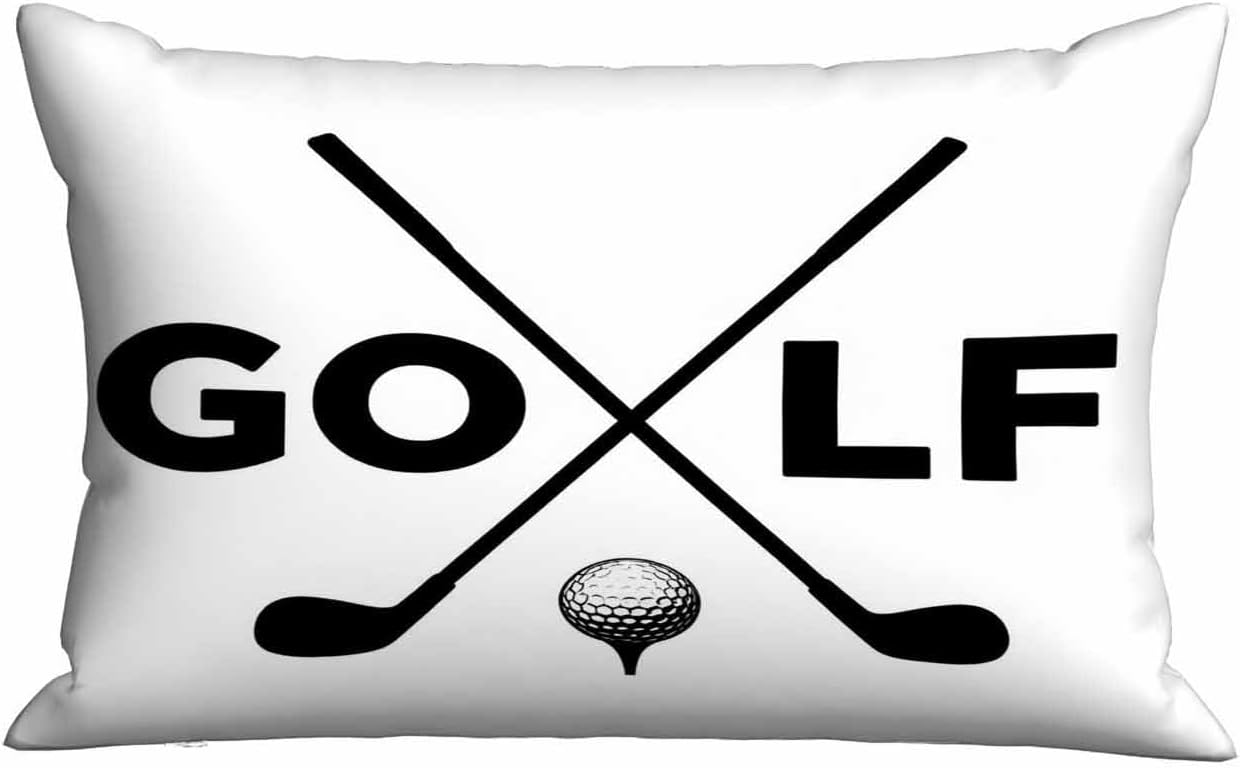 Mugod Cushion Cover Black Golf Clubs Symbol,Pillow Case for Bed Couch Sofa Office Decor 20x30 Inches