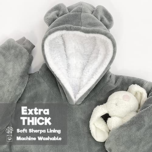 Wearable Blanket Kids 3-10yr, Fun Animal Kids Blanket Hoodie, Hooded Sweatshirt, Oversized Comfy Hoodie Boys, Girls, Toddlers