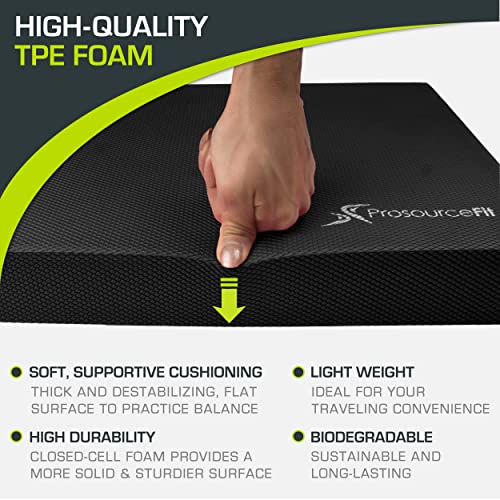 ProsourceFit Exercise Balance Pad, Non-Slip Cushioned Foam Mat & Knee Pad for Fitness and Stability Training, Yoga, Physic...