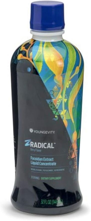 Youngevity ZRadical™ Fucoidan - Organic Maritech Fucoidan Extract & Cofactors (Vitamin C, B12, B6, Dragonfruit, Wolfberry, Milk Thistle) - Immune Support - Super Antioxidant 32 Fl Oz (Pack of 1)
