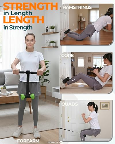 Nordic Hamstring Curl & Stretching Strap System, Full Body Flexibility & Strength Training Home Gym Equipment for Legs, Ba...