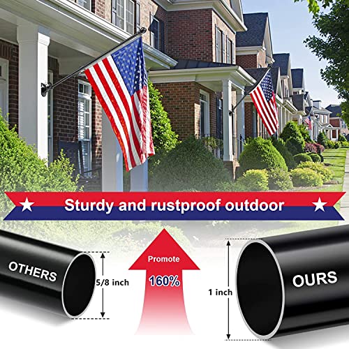Flag Pole for Outside House - 5ft Heavy Duty Stainless Steel Flag Pole Kit, Tangle Free Spinning Flagpole Holder For Outdo...