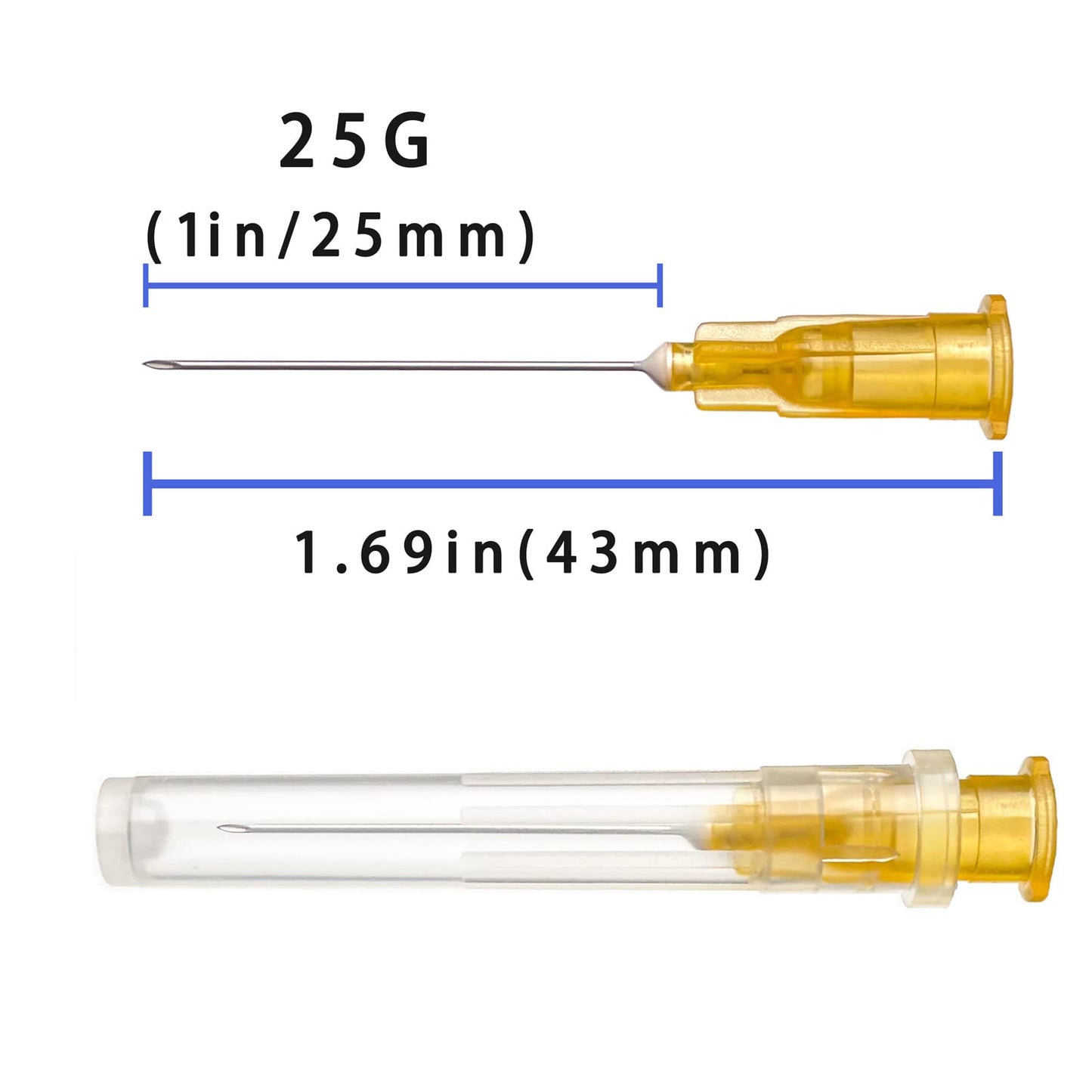 100Pack 25Ga 1 inch Needles(25mm) Luer Lock Lab Dispensing Accessories for Measuring,Refilling Inks