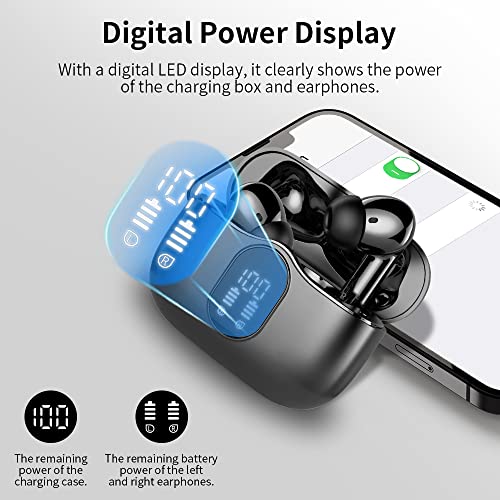 Wireless Earbuds, Bluetooth 5.4 Headphones Bass Stereo, Ear Buds with Noise Cancelling Mic LED Display, IP7 Waterproof in ...